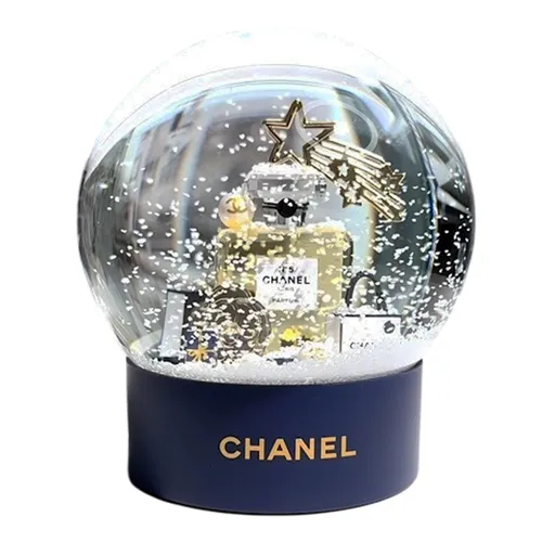 Mô Hình Quả Cầu Chanel Christmas Gift Star Crystal Ball Snowball Màu Xanh