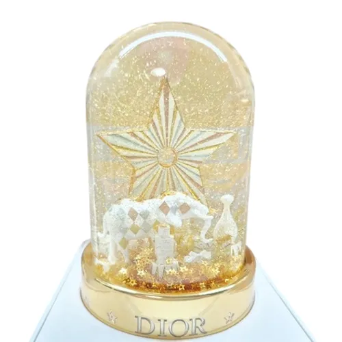 Mô Hình Quả Cầu Dior Platinum Holiday Snow Globe 2025 Màu Vàng