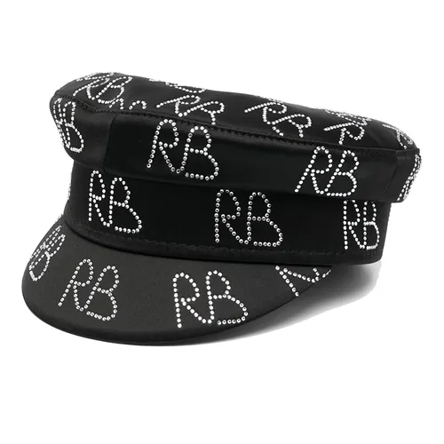 Mũ Nồi Nữ Ruslan Baginskiy Crystal Embellished Baker Boy Hat Màu Đen