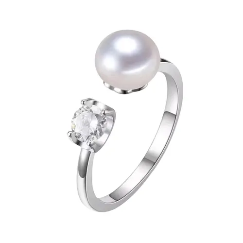 Nhẫn Nữ Jessica Pearl Classic Pearl JR7 Màu Bạc