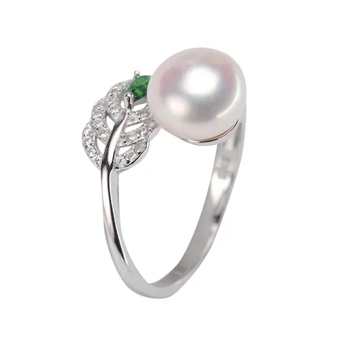 Nhẫn Nữ Jessica Pearl Delicate Feather JR15 Màu Bạc