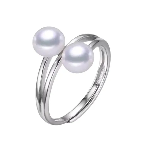 Nhẫn Nữ Jessica Pearl Endless Loop JR12 Màu Bạc