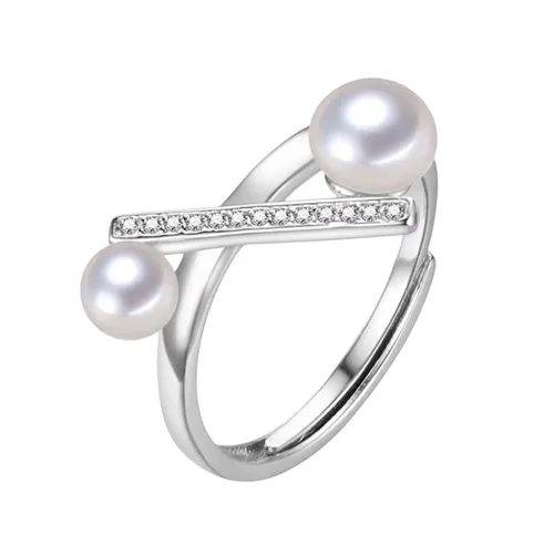 Nhẫn Nữ Jessica Pearl Interline Pearl JR8 Màu Bạc