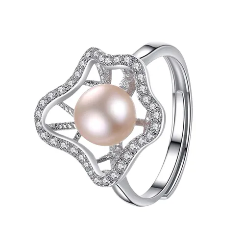 Nhẫn Nữ Jessica Pearl Quiet Lotus Leaf JR4 Màu Bạc