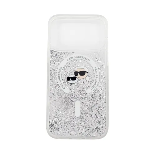 Ốp Điện Thoại Karl Lagerfeld Case With Phone 17 Pro Liquid Glitter Màu Trắng Xám
