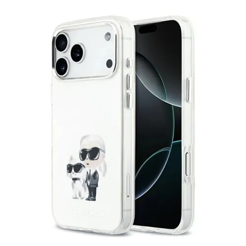 Ốp Điên Thoại Karl Lagerfeld MagSafe Karl & Choupette Heads For iPhone 17 Pro Max Màu Trắng