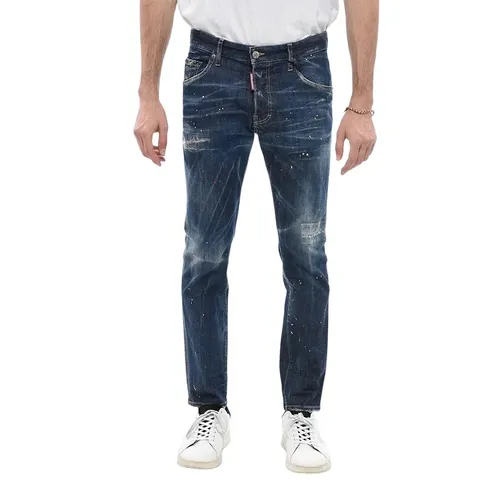 Quần Jean Dsquared2 Sketch Effect Skater Fit S71LB1165 Màu Xanh Denim Size 44
