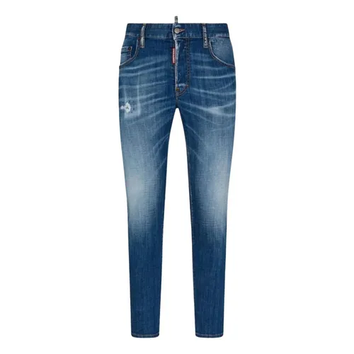 Quần Jean Nam Dsquared2 Denim Skater Logo Stretch In Blue S71LB1384 S30342 470 Màu Xanh Size 44