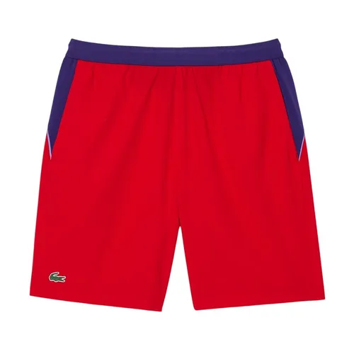 Quần Short Nam Lacoste Regular Fit Color Block Sport x Novak Djokovic Para Hombre GH9354 XSJ Màu Đỏ Size 3
