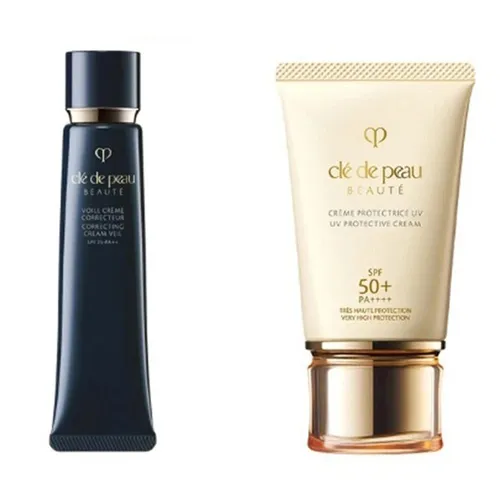 Set Kem Chống Nắng Và Kem Lót Clé De Peau Beaute UV Protection Cream SPF 50g + Voile Creme Correcteur 40g