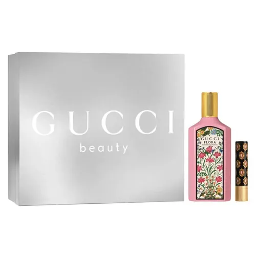 Set Nước Hoa Nữ Gucci Flora Gorgeous Gardenia EDP 100ml + Son Gucci Brillant 515 Devotion 1.8g Màu Đỏ Gạch
