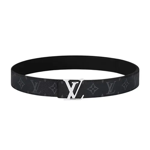Thắt Lưng Nam Louis Vuitton Black Leather Monogram With LV Logo In Silver M4484 Màu Đen Size 90
