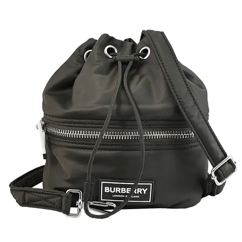 Túi Đeo Chéo Nữ Burberry Brand Logo Nylon Crossbody Drawstring Bucket Bag Màu Đen