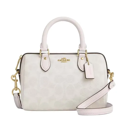 Túi Đeo Chéo Nữ Coach Mini Rowan Crossbody Bag In Signature Canvas CW329 Gold/White/Chalk Màu Trắng