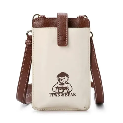 Túi Đeo Chéo Nữ Guoo Bear Bag TT2349 - GO2008 Màu Kem/Nâu