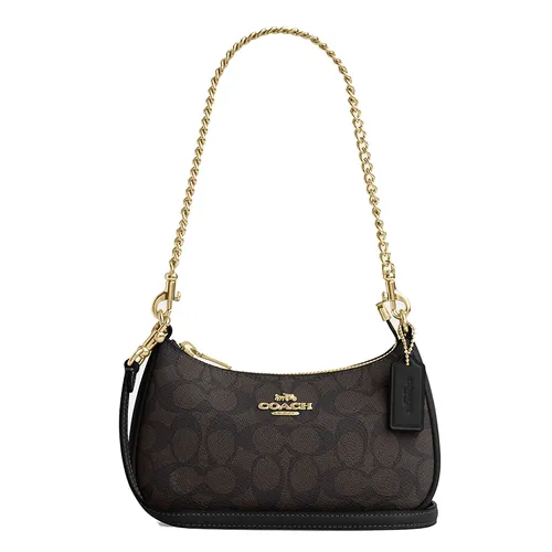 Túi Đeo Vai Nữ Coach Teri Mini Crossbody Bag In Signature Canvas CW323IMXAQ Màu Nâu Đen