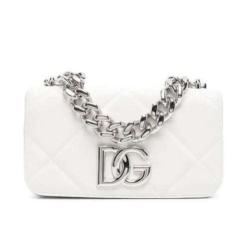 Túi Đeo Vai Nữ Dolce & Gabbana D&G Leather Shoulder Bag Màu Trắng