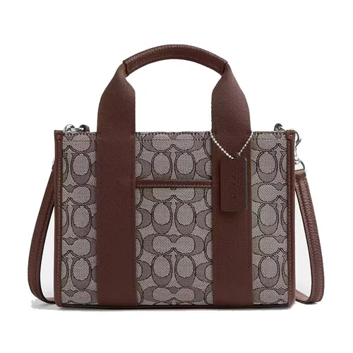 Túi Tote Nữ Coach Smith Tote Bag 24 In Signature Jacquard CAR78 Màu Nâu