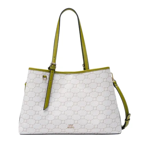 Túi Tote Nữ Lyn Serif XL Bag Printed Green L26CBWA026 Màu Trắng Xanh
