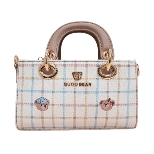 Túi Xách Tay Nữ Guoo Bear GU1169-29280 Màu Trắng Kẻ