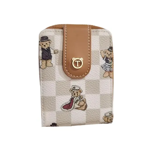 Ví Nữ Guoo Bear TT-2404-38060 Caro Màu Ghi Trắng
