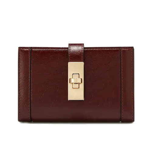 Ví Nữ Lyn Cora Short Wallet - Dark Red L25FWWB009 Màu Đỏ Đậm