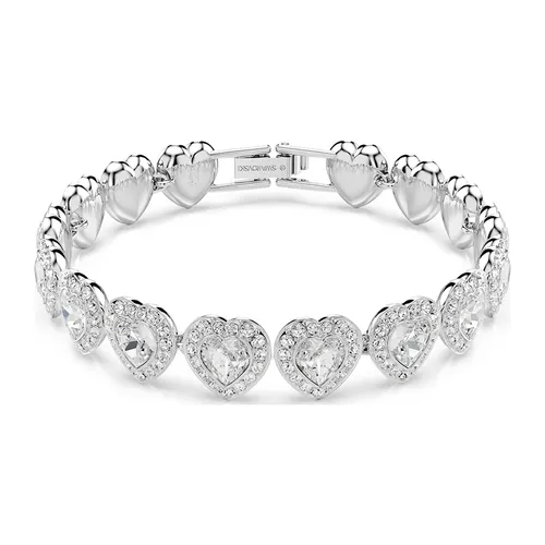 Vòng Đeo Tay Swarovski x Ariana Grande Bracelet Mixed Cuts, Heart, White, Rhodium Plated 5720860 Màu Bạc