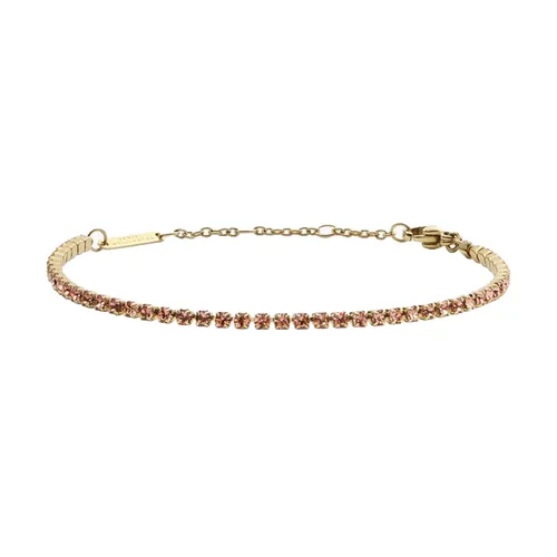 Vòng Đeo Tay Nữ Daniel Wellington Preciosa DW00401110 Classic Tennis Bracelet Apricot Màu Vàng
