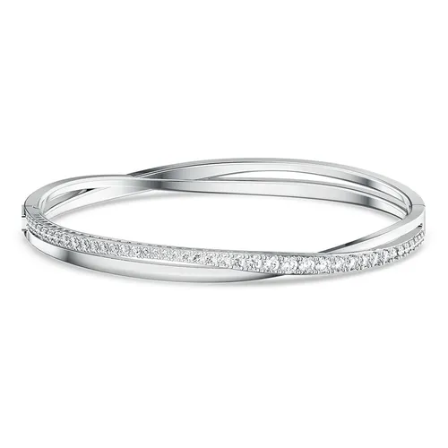 Vòng Đeo Tay Nữ Swarovski Hyperbola Bangle Round Cut, White, Rhodium Plated 5572725 Màu Bạc