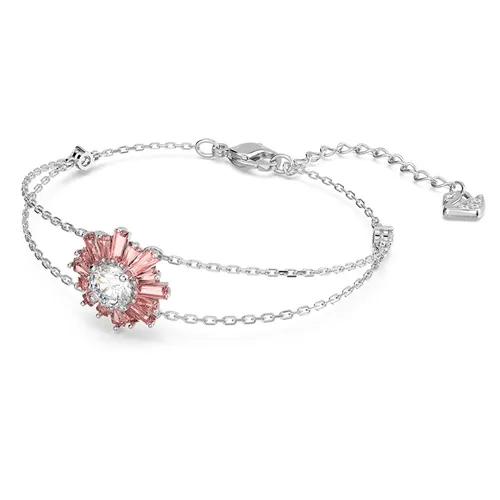 Vòng Đeo Tay Nữ Swarovski Idyllia Bracelet Mixed Cuts, Sun, Pink, Rhodium Plated 5642968 Màu Bạc/Hồng