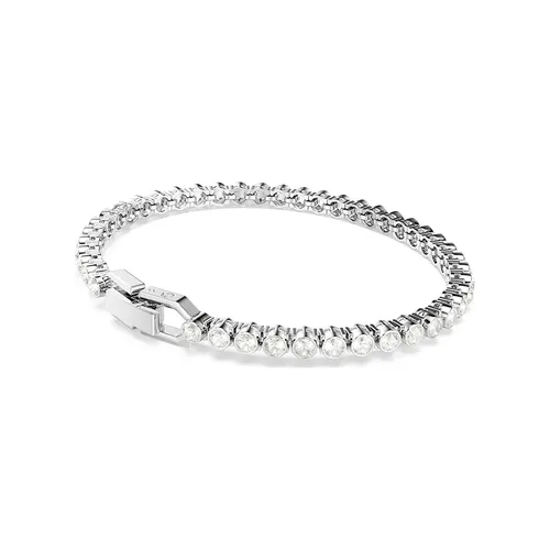 Vòng Đeo Tay Nữ Swarovski Imber Emily Tennis Bracelet Round Cut Gray Rhodium Plated 5734279 Màu Bạc
