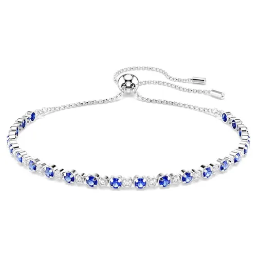 Vòng Đeo Tay Nữ Swarovski Matrix Tennis Bracelet Mixed Round Cuts, Blue, Rhodium Plated 5725854 Màu Xanh Bạc