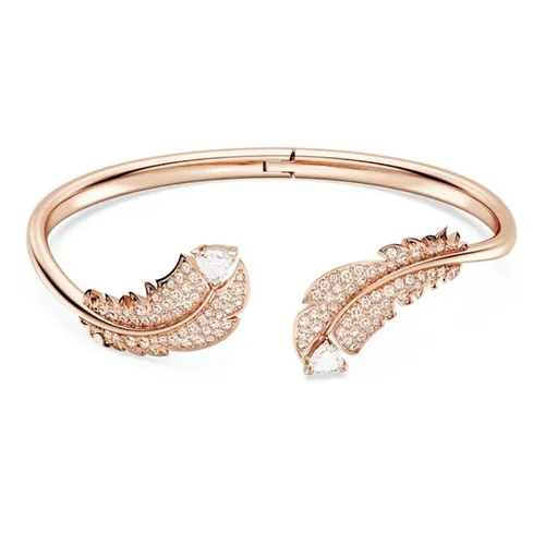 Vòng Đeo Tay Nữ Swarovski Nice Bangle Feather, White, Rose Gold-tone Plated 5663478 Màu Vàng Hồng