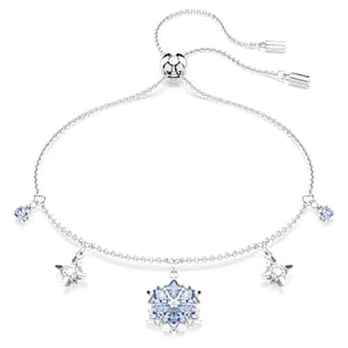Vòng Đeo Tay Nữ Swarovski Magic Bracelet Snowflake, Blue, Rhodium Plated 5734244 Màu Xanh Bạc