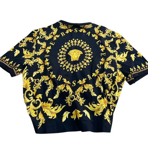 Áo Croptop Nữ Versace Logo Printed 1010259 1A16170 5B000 Màu Đen Size 42