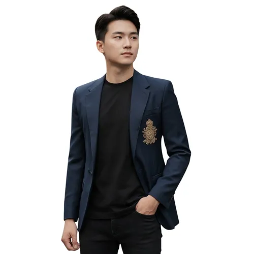 Áo Khoác Blazer Nam Dolce & Gabbana D&G Logo G2PN7Z FU22A B0485 Màu Xanh Navy Size 46