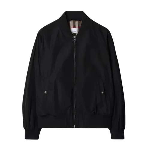 Áo Khoác Nam Burberry Ellon Bomber Zip-up In Black 8084236 Màu Đen Size 44