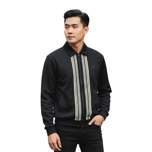 Áo Khoác Nam Fred Perry Đen Sọc Trắng 0102065048A22004 Màu Đen Size S