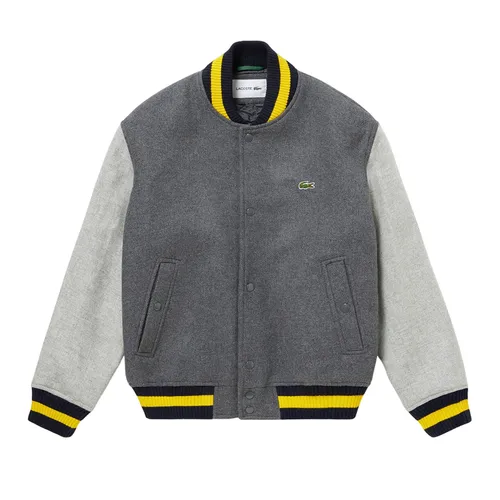 Áo Khoác Nam Lacoste Basic Varsity Jacket BH8213 53N QIV Màu Xám Size 48