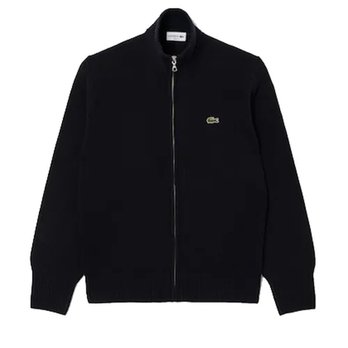 Áo Khoác Nam Lacoste High Neck Full Zip Wool Knit Sweater AH5181-166 Màu Xanh Đen Size 3
