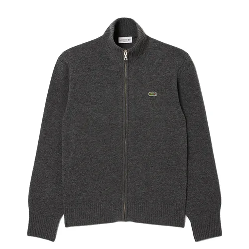 Áo Khoác Nam Lacoste Men's Wool Zip-Up Sweater AH5181-031 Grey Màu Xám Size 3