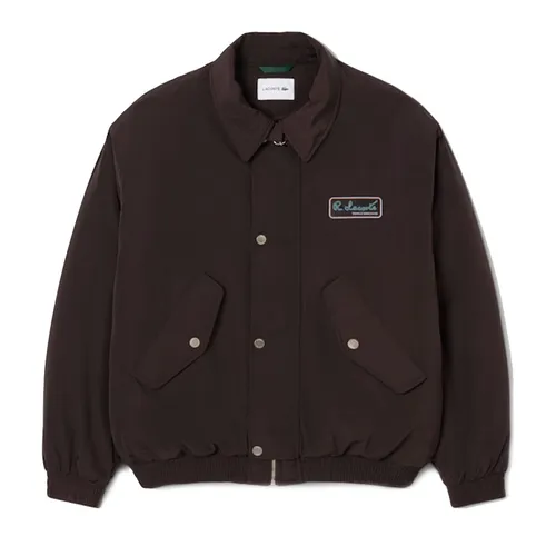 Áo Khoác Nam Lacoste Water-Repellent Aviator Badge Jacket BH5167 - SKB Màu Nâu Size 50