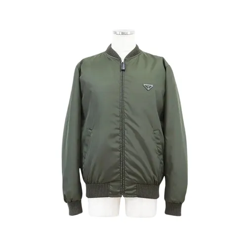 Áo Khoác Nam Prada Prada Triangle Logo Bomber Single In Dark Green - SGA038 1WQ8 F0334 Màu Xanh Green Size 48