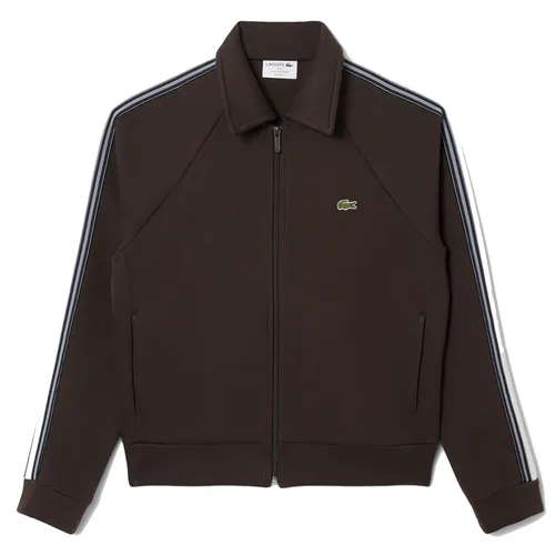 Áo Khoác Nỉ Nam Lacoste Men's Zip Up Sweatshirt Regular SH5927-SKB Màu Nâu Đen Size 3