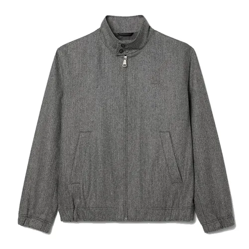 Áo Khoác Nỉ Nam Lacoste Wool Harrington Men Grey Jackets & Coats BH5526-UWC Màu Xám Size 46