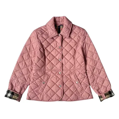 Áo Khoác Nữ Burberry Cowthorne Original Check Quilted Jacket Antique Rose 81114581 Màu Hồng Size XS