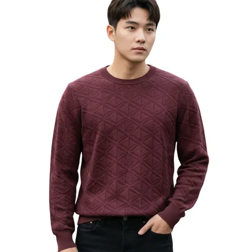 Áo Len Nam Dolce & Gabbana D&G Sweater Dệt Kim Sợi Lụa GXM52T JASY1 F0130 Màu Đỏ Size 48