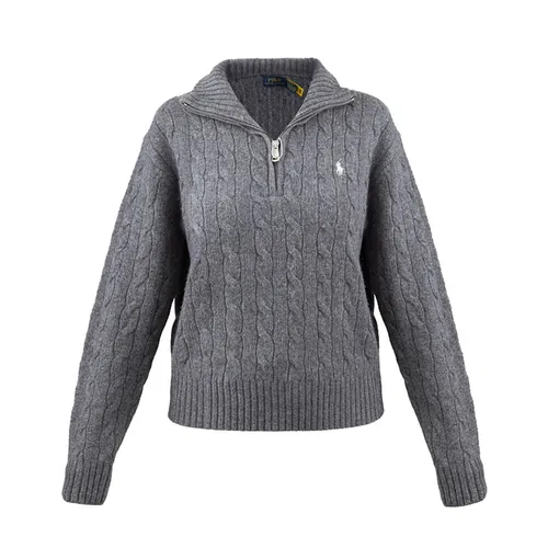 Áo Len Nữ Ralph Lauren Half-Zip Cable Knit Sweater In Grey - 211956675005 Màu Xám Size S