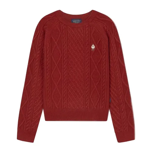 Áo Len Nữ WHOAU Steve Aran Cable Sweater(F)_WHKAF4T12F Màu Đỏ