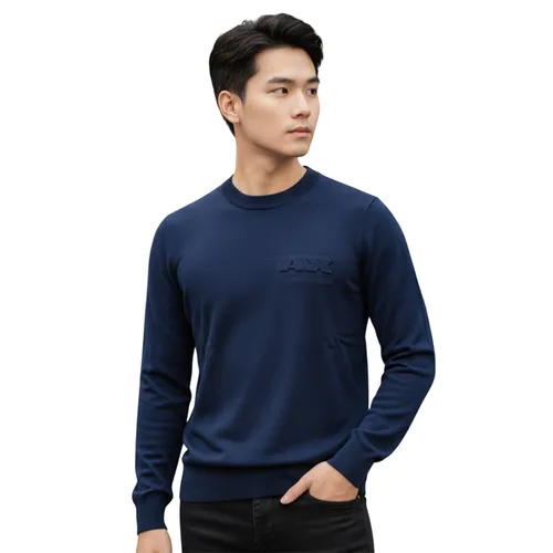 Áo Len Sweater Nam Armani Exchange 3DZM1C ZMW8Z Màu Xanh Navy Size XS
